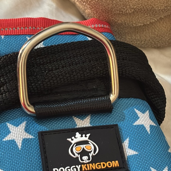 New No Pull Blue Star Dog Harness with Red Trim adjustable reflective medium - Picture 12 of 14